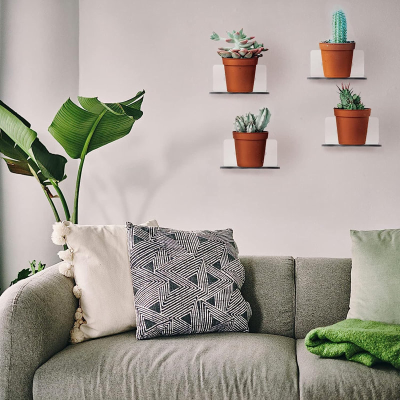 4 Piece Square Glass Floating Shelf