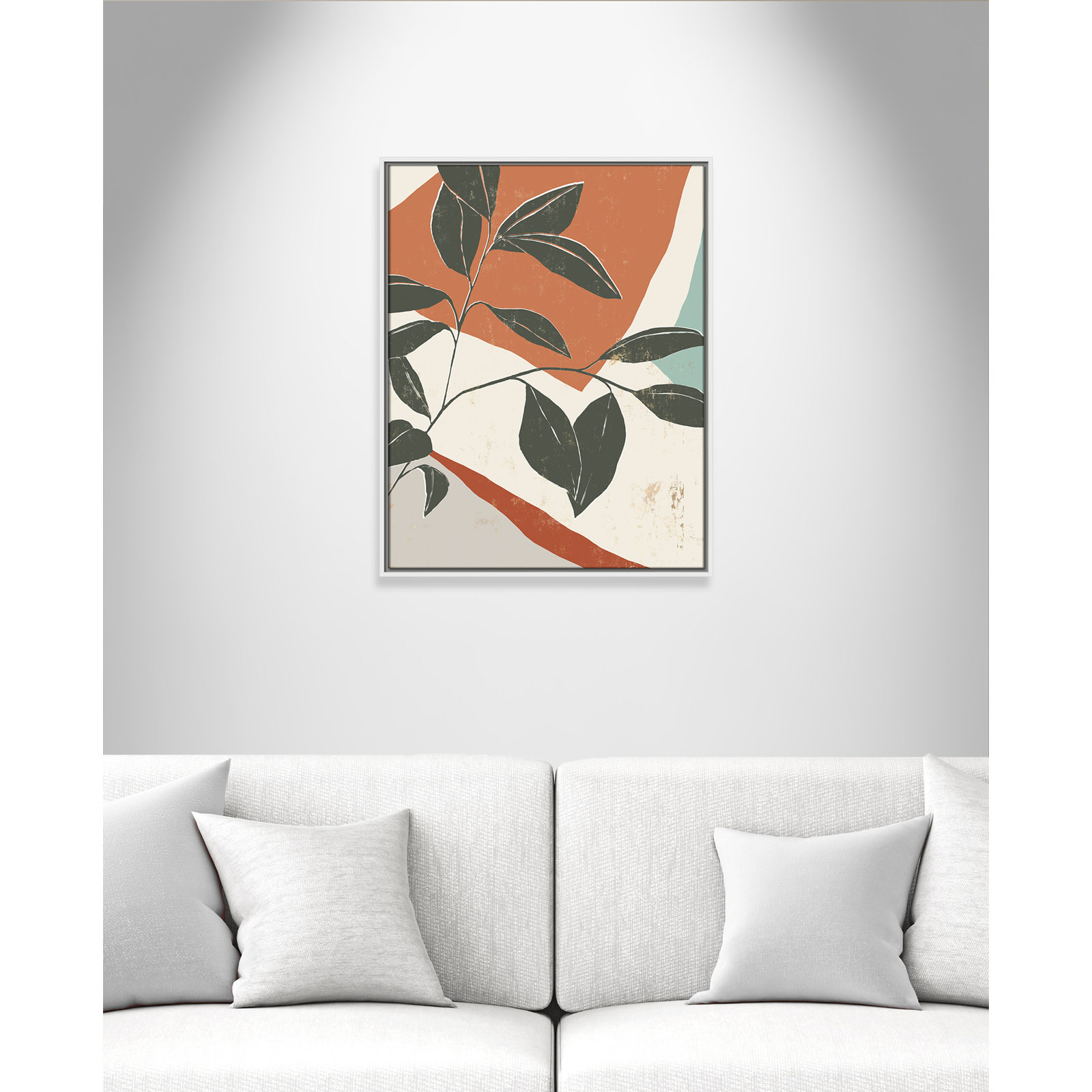 Cutout Leaves "Cutout Leaves I" Print, 29.5" H x 23.5" W x 2" D, White Framed