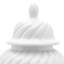 24" Antique White Swirling Ridges Temple Jar