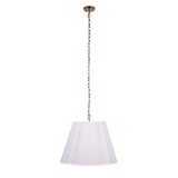 Scalloped 1-Light Pendant, Boucle Linen