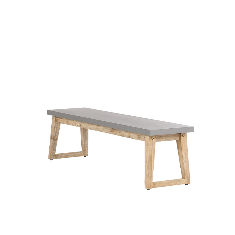 Dameyon Solid Wood/Cement Outdoor Bench