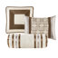 Édredon très grand taupe / brun - Ensemble de 7 coussins décoratifs rembourrés de matériaux complexes-130164788