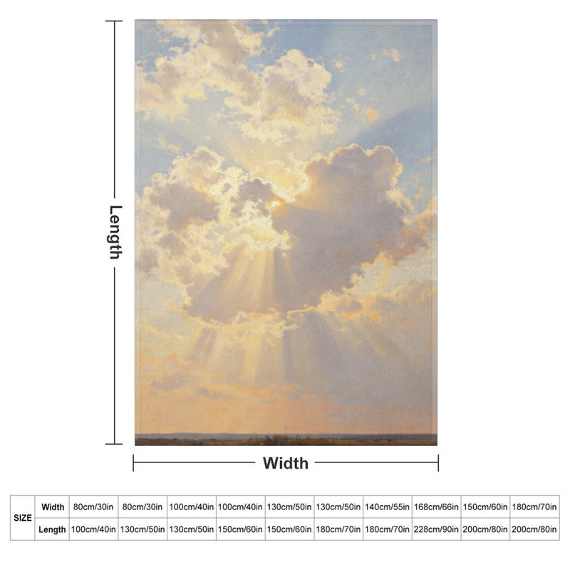 Jeté en flanelle Sunlight Clouds Art, 60 x 80 po