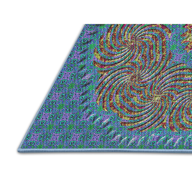 Tapis décoratif bleu, Rectangle 2 pi x 3 pi
