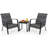 3-piece All-weather Wicker Outdoor Chairs Set With Quick Drying Built-in Cushions And Rattan Coffee Table