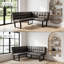 Corner Bench Dining Table Set, 130-170cm Extendable MDF Oak Table with Padded Corner Bench and Bench