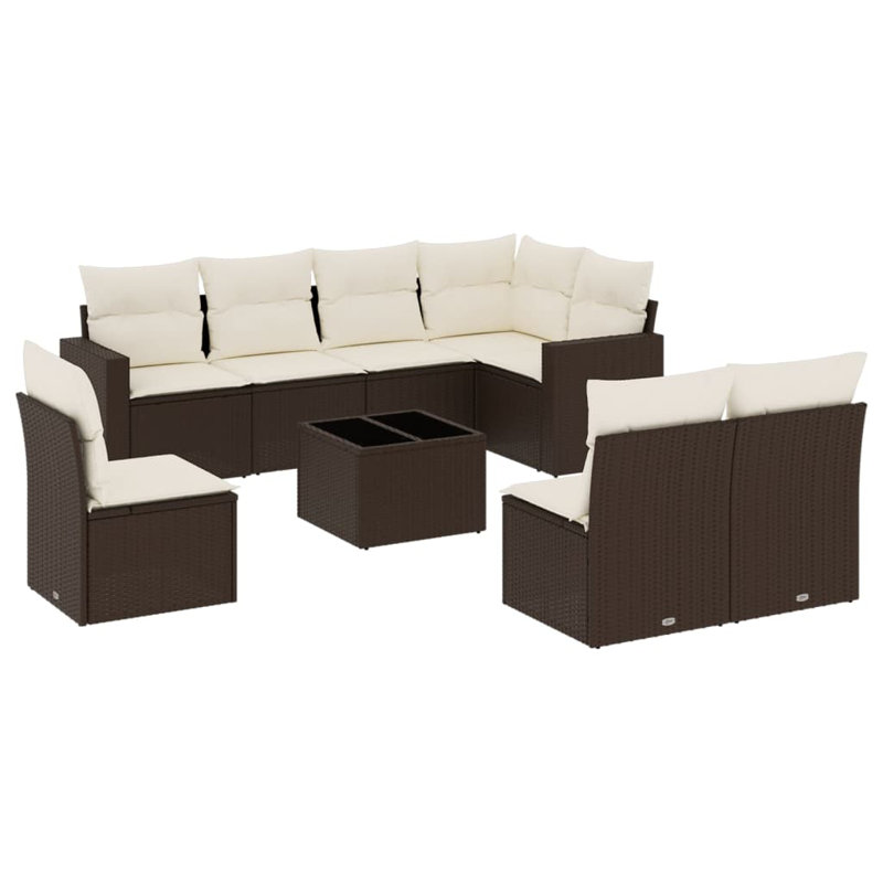 Grand canapé modulaire en rotin PE Vidaxl