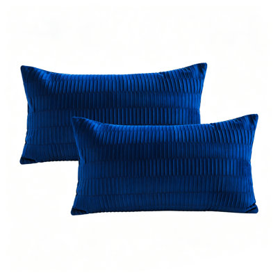 Pleated Velvet Lumbar Pillow Covers