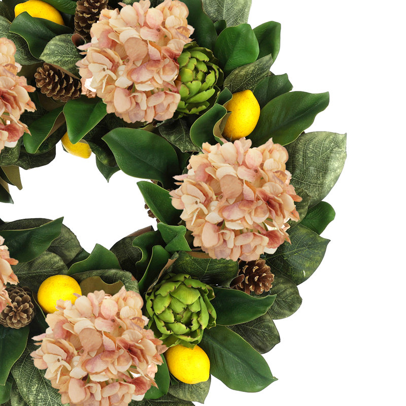 Hortensia artichaut et magnolia citron, Rose