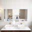 Armoire à miroir murale 3-en-1 de 55 po en MDF blanc de haute qualité avec tablette réglable, charnières à fermeture en douceur, pour meuble-lavabo de salle de bain, salon, rangement de chambre à coucher