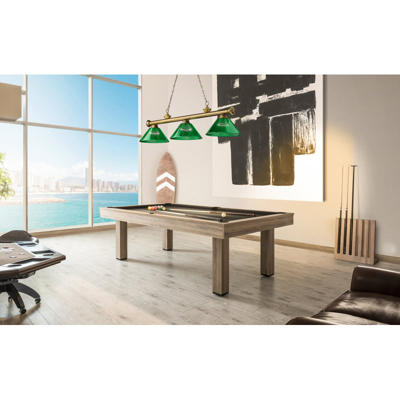 Luminaire suspendu linéaire 3 lumières Annaleisa, Vert, Plaqué bronze