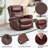 Heat Massage Manual Recliner Chair With Rocker And Swivel In Genuine Leather For Living Room,Red