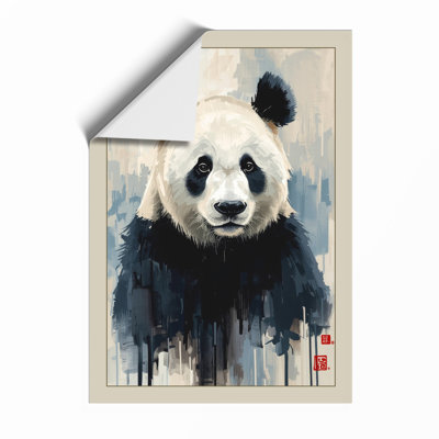 Panda With Paint Drips Modern - Print
