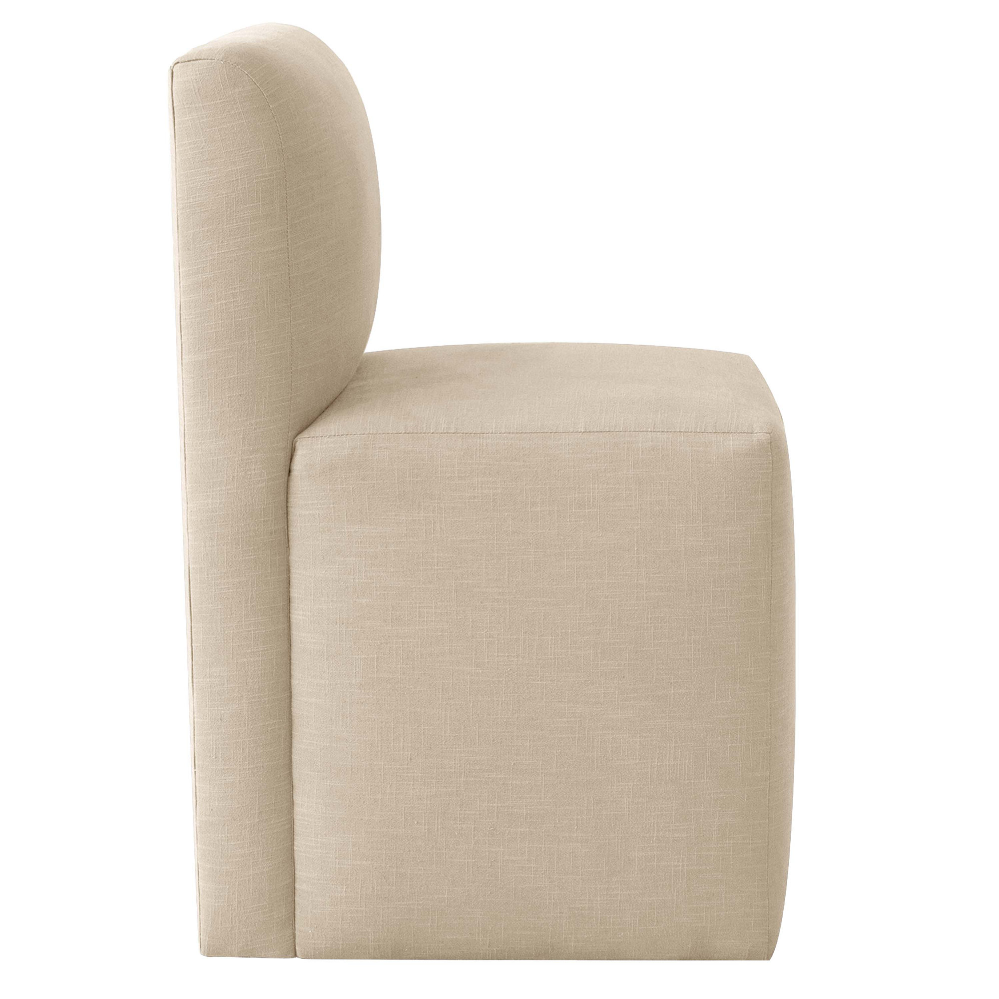 Mendy Upholstered Parsons Chair, Classic Linen Linen