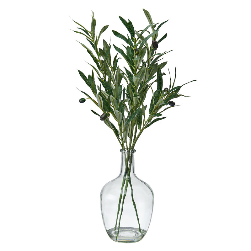Éléments branches d'olivier artificiel dans un vase