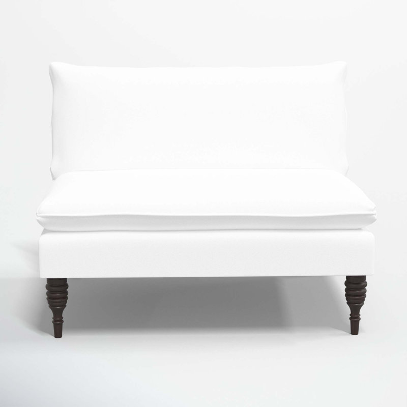 Varick 47" Settee, White Performance Twill