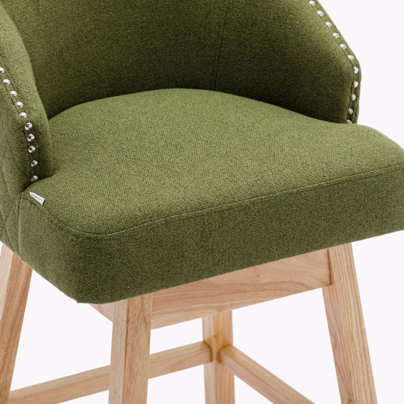 Ensemble de 2 tabourets pivotants Embry, Vert olive