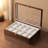 Black Walnut Wooden Watch Box, 10 Slots Display Organizer Holder with Glass Lid, Gift for Men Women.