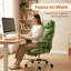 Fauteuil de direction ergonomique en cuir à haut dossier avec repose-pieds et coussin lombaire ergonomique (massage / vert)-355409344