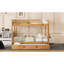 Grand lit superposé en bois avec lit gigogne, structure en pin fiable, peu encombrant pour les chambres partagées, outils faciles à assembler pour petites pièces, à assembler-979752435