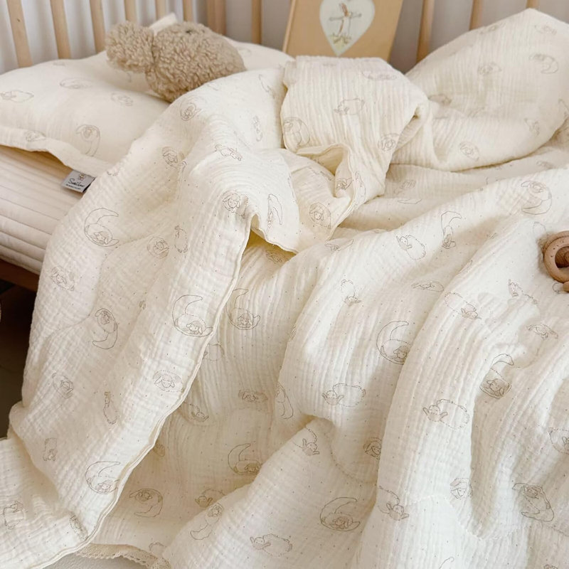 Cute Pattern 2-Layer Muslin Cotton Quilt/Blanket