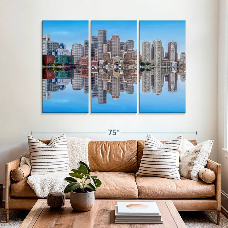 Sireci Boston Skyline Reflection, 42" H x 65" W