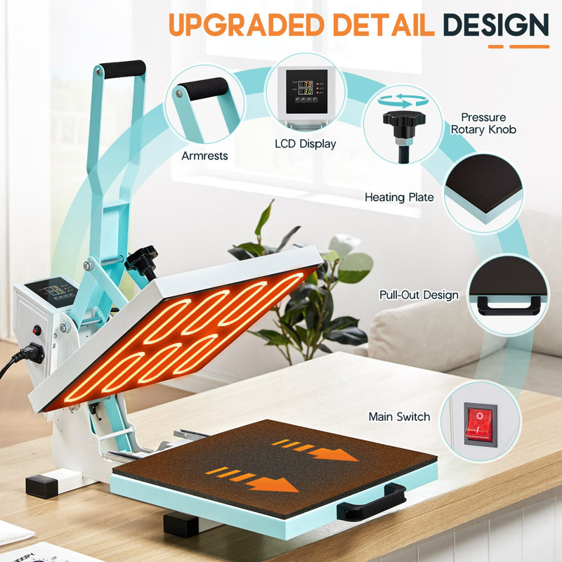 ThermoForce Series Heat Press Machine for T Shirts, Rapid Heating Sublimation Machine with Digital Display, Large Heat Press Ideal for Various Textiles
