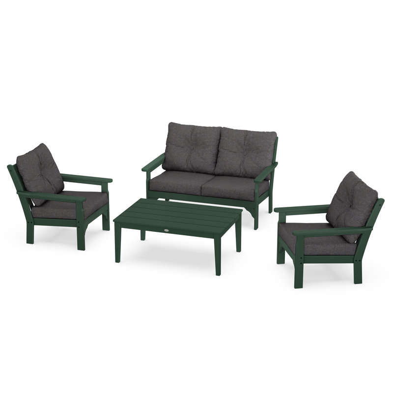 Ensemble de conversation à assise profonde 4 pièces Vineyard, Navy, Green