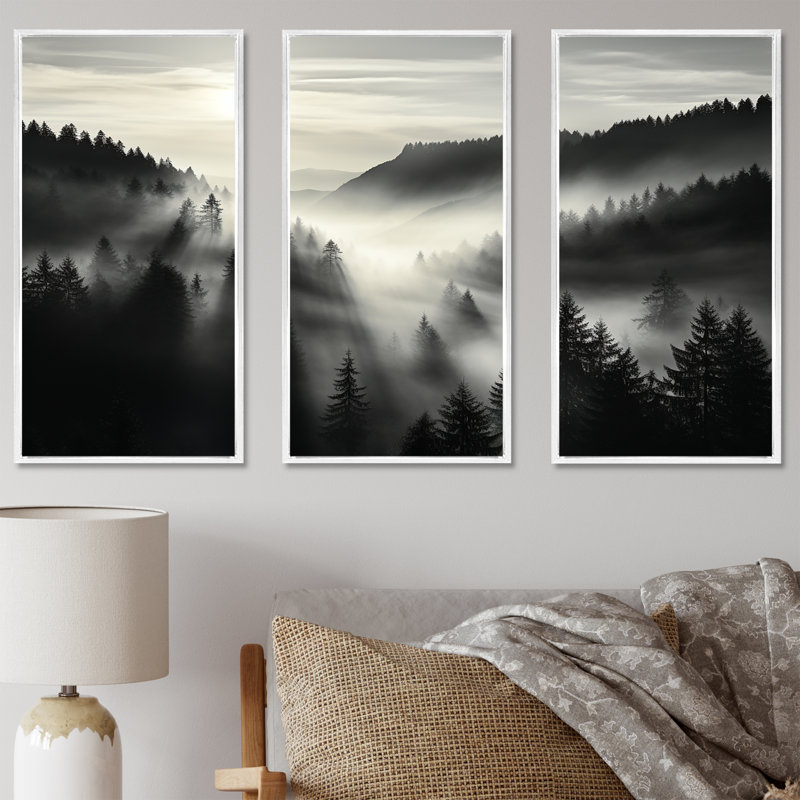 Ensemble d'art sur toile minimalisme, H 40 po x l 60 po, Cadre flottant blanc