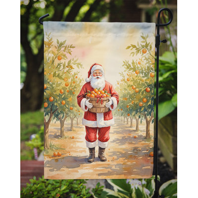 Drapeau de père Noël dans le jardin de Noël Orange Grove