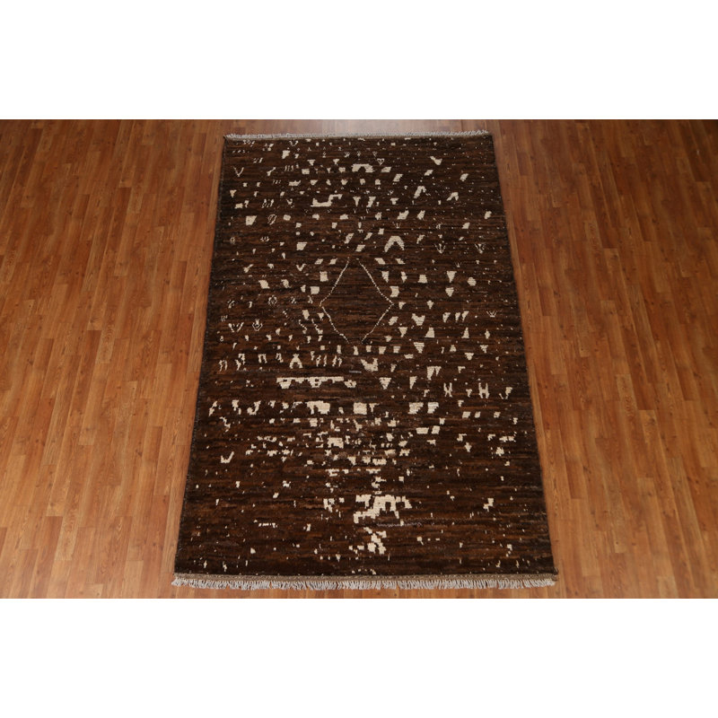 Tapis contemporain marocain noué à la main 6 x 9
