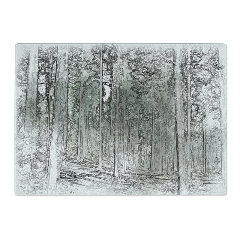 Conifer Tree Forest Vol.2 Sketch Chopping Board, 0.4cm H x 20cm W x 28.5cm L