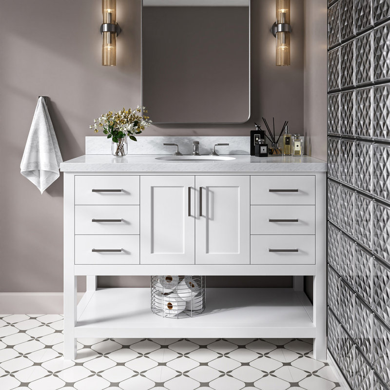 Magnolia Bath Vanity Oval Basin S049SCWOV, White, Oval