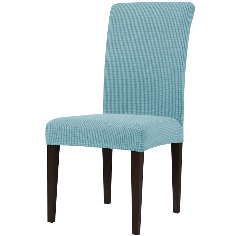Soft Stretchy Box Cushion Dining Chair Slipcover, Light Blue