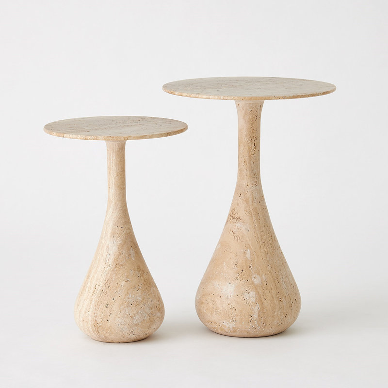 Stone End Table, 21" H x 14.75" W x 14.75" D