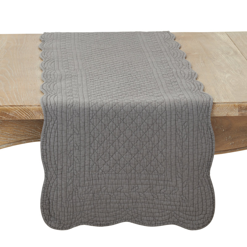 Sophisticated Quilted Table Runner, Gray