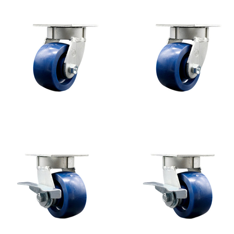Roulettes pivotantes en poly Kingpinless