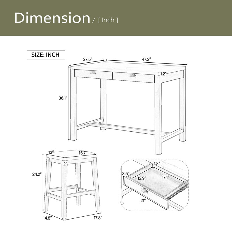 Table de salle à manger pour 4, table de cuisine et chaises de hauteur moderne à hauteur de comptoir avec 4 tiroirs de rangement, table de salle à manger en marbre avec 4 chaises rembourrées