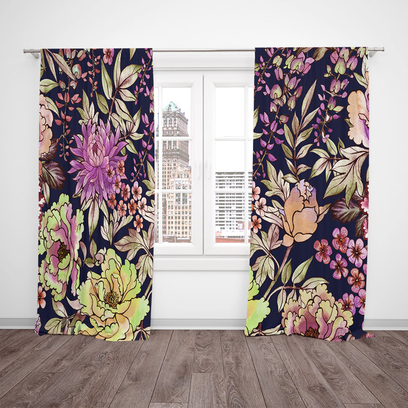 Paire de rideaux semi-transparents Peony, L 20 po x L 61 po