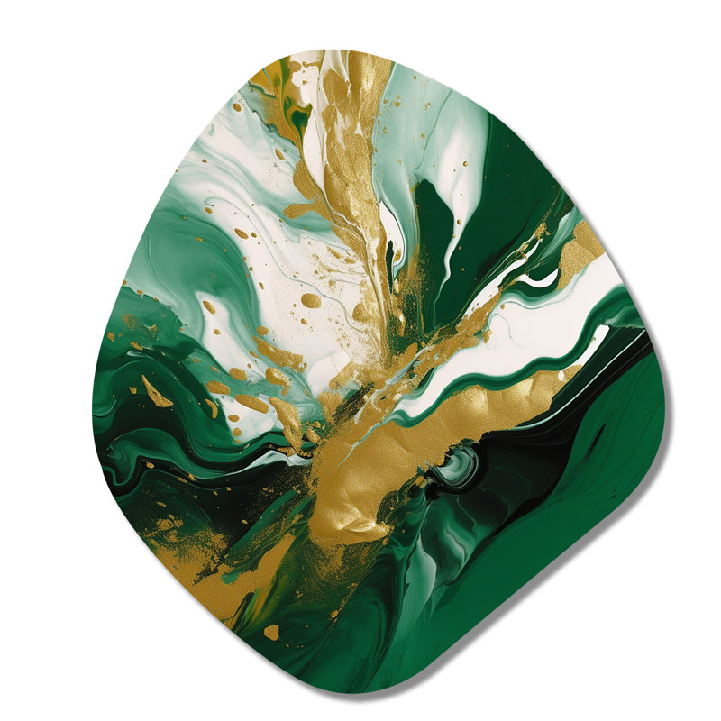 Kathrine - Abstract Nebula Shape Assymterical Metal Wall Art, 35" H x 31" W x 1" D