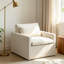 Fauteuil d'appoint recouvert de tissu ivoire