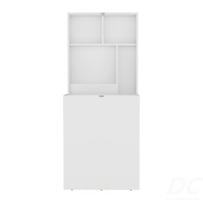 Folding Table, 4 Shelves, White, Table