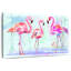 Trio flamant rose Brampt sur fond bleu-107707813