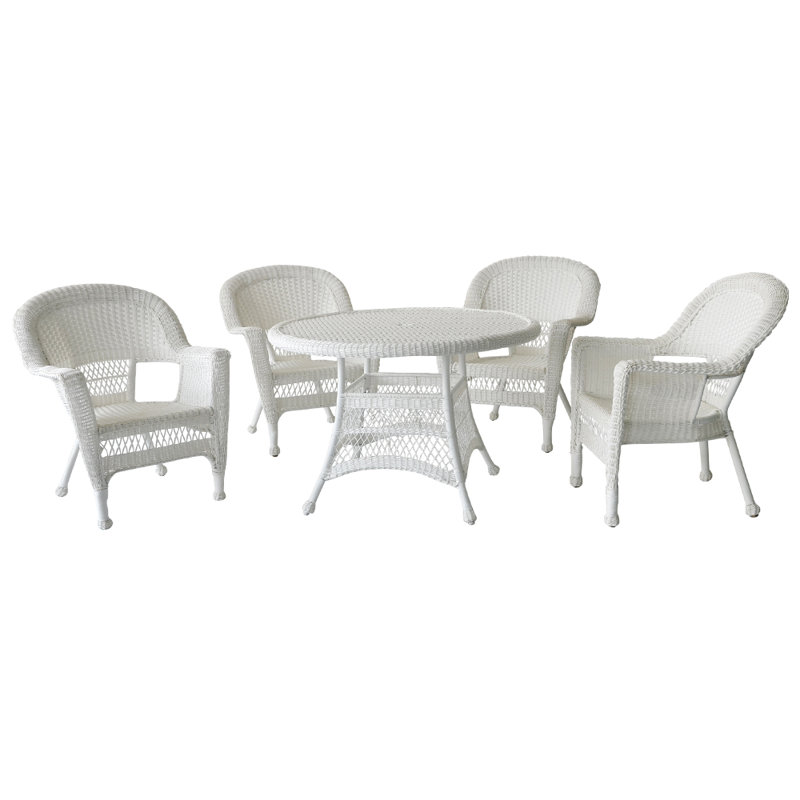 Ensemble de salle à manger 44,5 po, Blanc, Pas de coussin