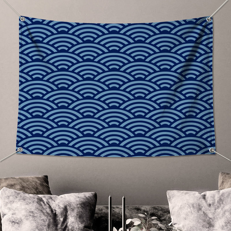 Tapisserie murale «Blue Wave», 50in H x60in W with 4 Grommets