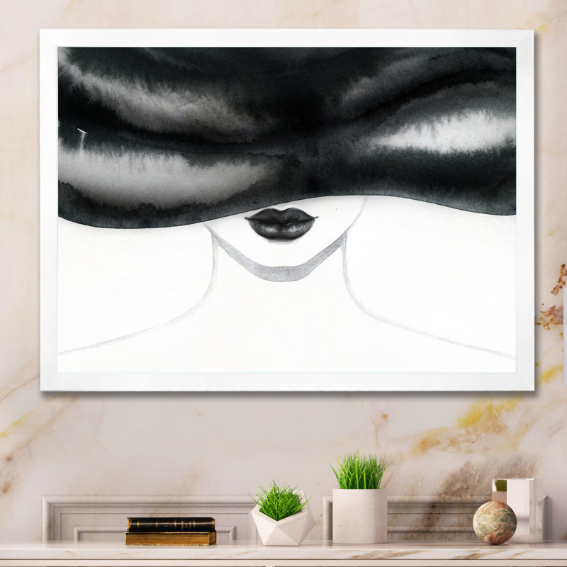 «Fashionista Stylish with Black and White Hat III», reproduction sur toile, H 30 po x l 40 po x P 1,5 po