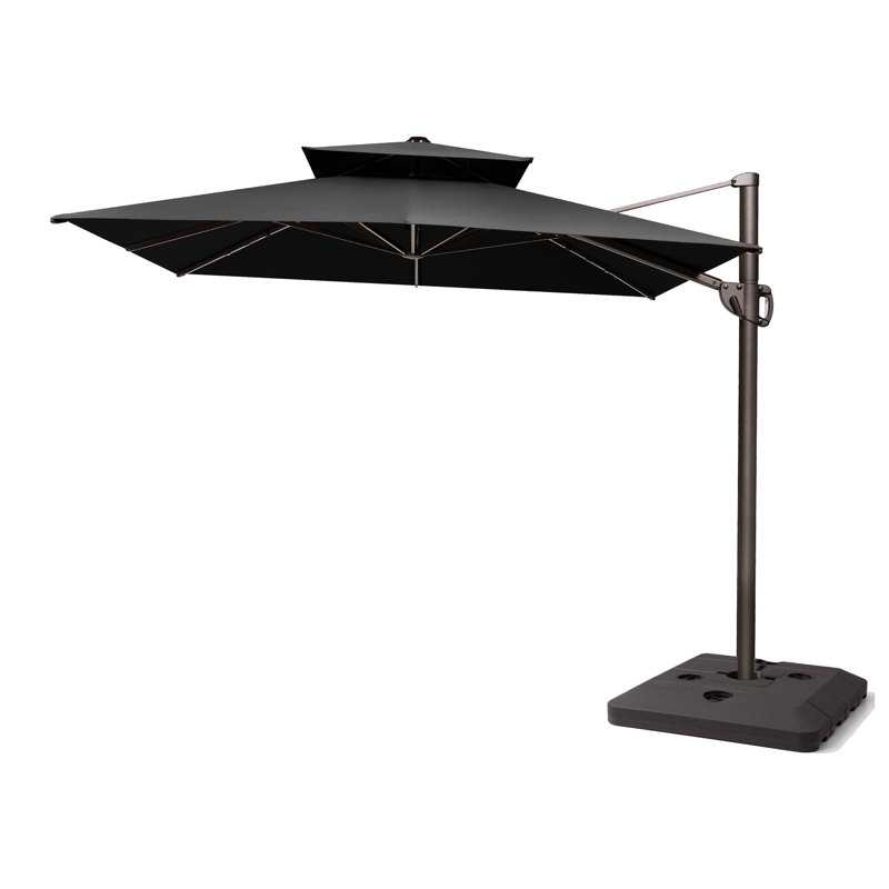 128' X 104' Rectangular Cantilever Umbrella with Weighted Base, Noir