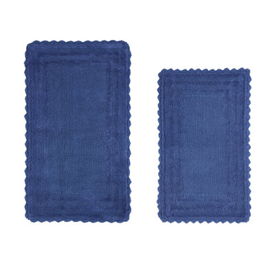 Ensemble de tapis pour salle de bain 100% coton touffeté et réversible, très absorbant et très doux lavable à la machine Rasika