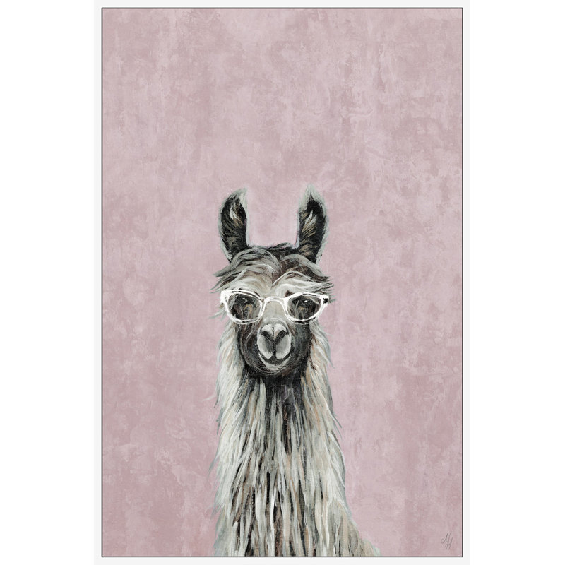 « hello it llama », reproduction de peinture à l’acrylique sur toile encadrée, H 18 po x l 12 po x P 1,5 po
