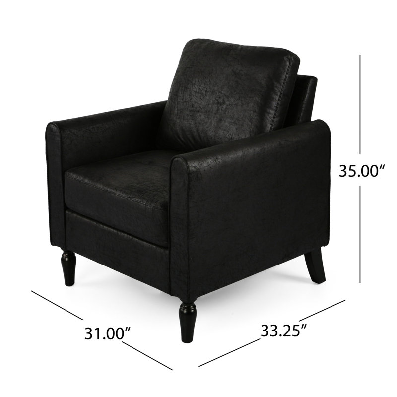 Fauteuil confortable avec housse en microfibre et structure noire à profil bas contemporain - revêtement